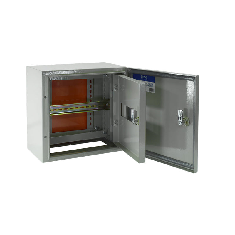 Gabinete metálico IP65, 1 puerta, 300x300x200mm., con chasis
