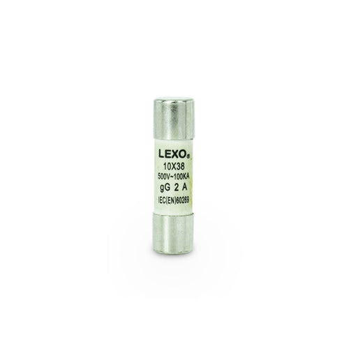 Fusible cilíndrico 10x38mm., 2A