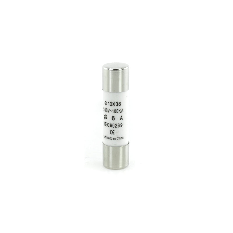 Fusible cilíndrico 10x38mm., 6A