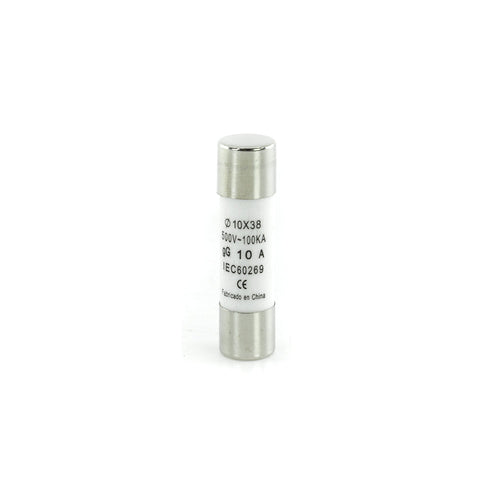 Fusible cilíndrico 10x38mm., 10A