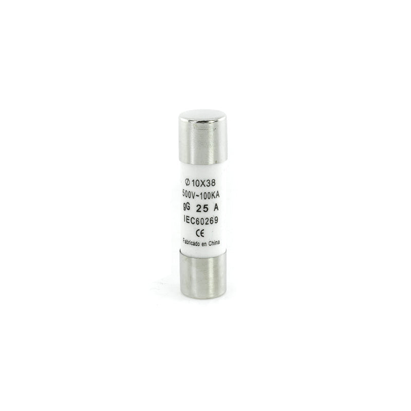 Fusible cilíndrico 10x38mm., 25A