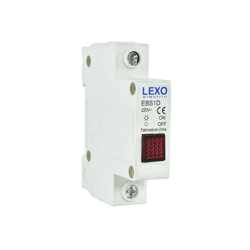 Luz piloto roja LED para riel Din 35mm., 220V