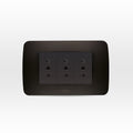 Toma corriente triple 10A 250V grafito armado - Miniatura 1