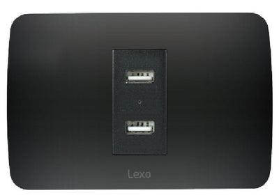 Toma USB 5V C.C. 2.4A grafito armado