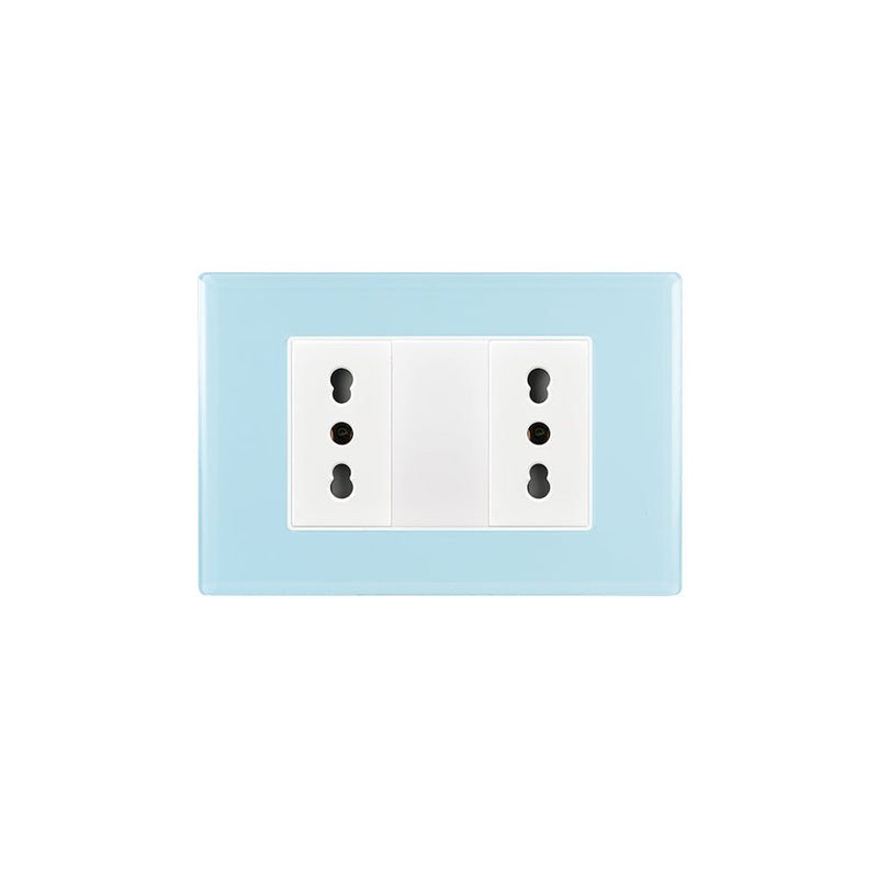 Toma corriente doble  10/16A 250V CRYSTAL armado