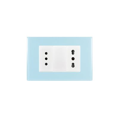Toma corriente doble 10A más 10/16A  250V CRYSTAL armado