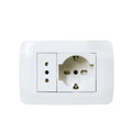 Toma corriente SCHUKO 10/16 más toma corriente 10A 250V blanco armado - Miniatura 1