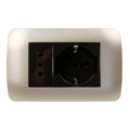Toma corriente SCHUKO 10/16 más toma corriente 10A 250V café/titanio armado - Miniatura 1