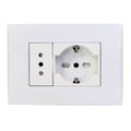 Toma corriente andes SCHUKO 10/16 más toma corriente 10A 250V WHITE armado - Miniatura 1