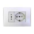Toma corriente andes SCHUKO 10/16 más toma corriente 10A 250V SILVER armado - Miniatura 1