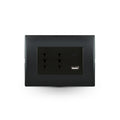 Toma corriente andes DÚPLEX 10/16A 250V BLACK armado - Miniatura 1