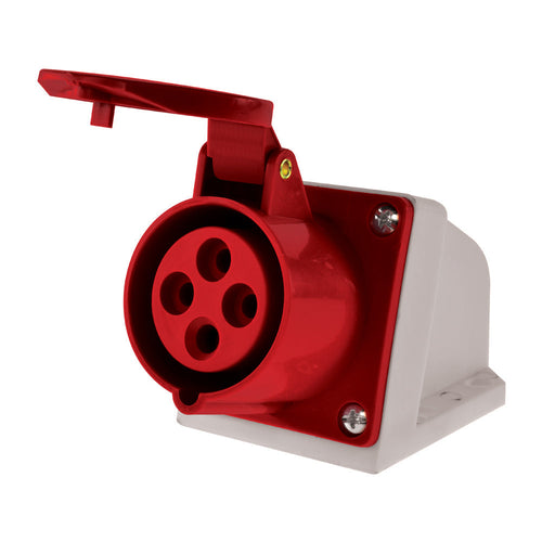 Enchufe industrial hembra sobrepuesta IP44, 16A, 380V, 3P+T