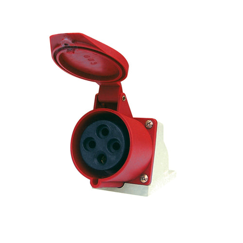 Enchufe industrial hembra sobrepuesta IP44, 32A, 380V, 3P+T