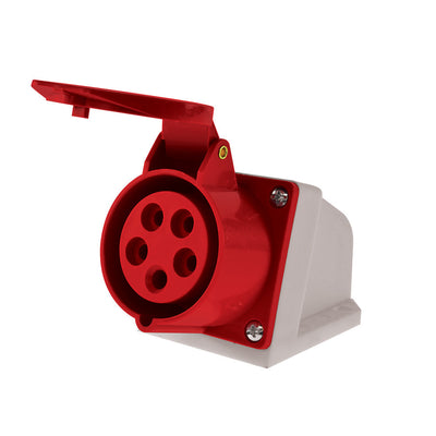Enchufe industrial hembra sobrepuesta IP44, 32A, 380V, 3P+N+T