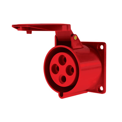 Enchufe industrial hembra embutida IP44, 16A, 380V, 3P+T