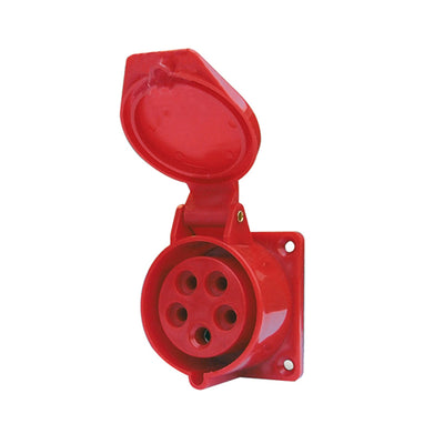 Enchufe industrial hembra embutida IP44, 32A, 380V, 3P+T