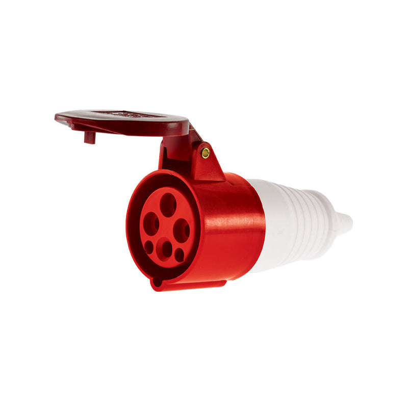 Enchufe industrial hembra volante IP44, 16A, 380V, 3P+T