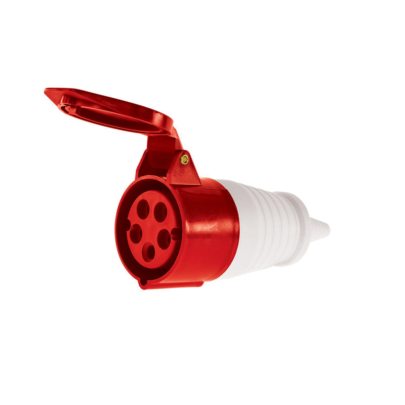 Enchufe industrial hembra volante IP44, 32A, 380V, 3P+N+T