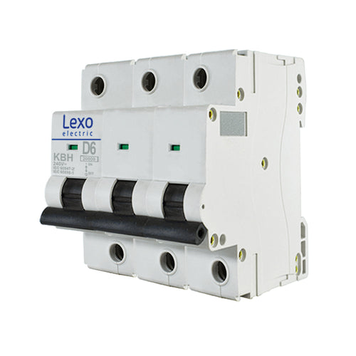 Interruptor automático 3X6A curva D 20KA
