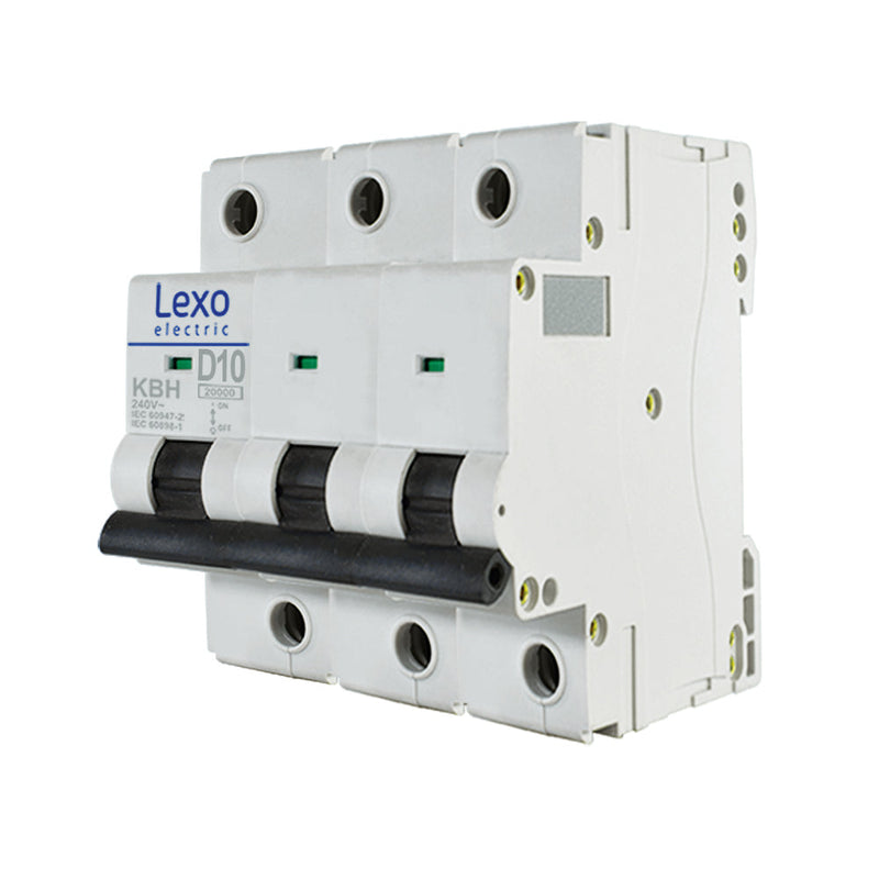 Interruptor automático 3X10A curva D 20KA