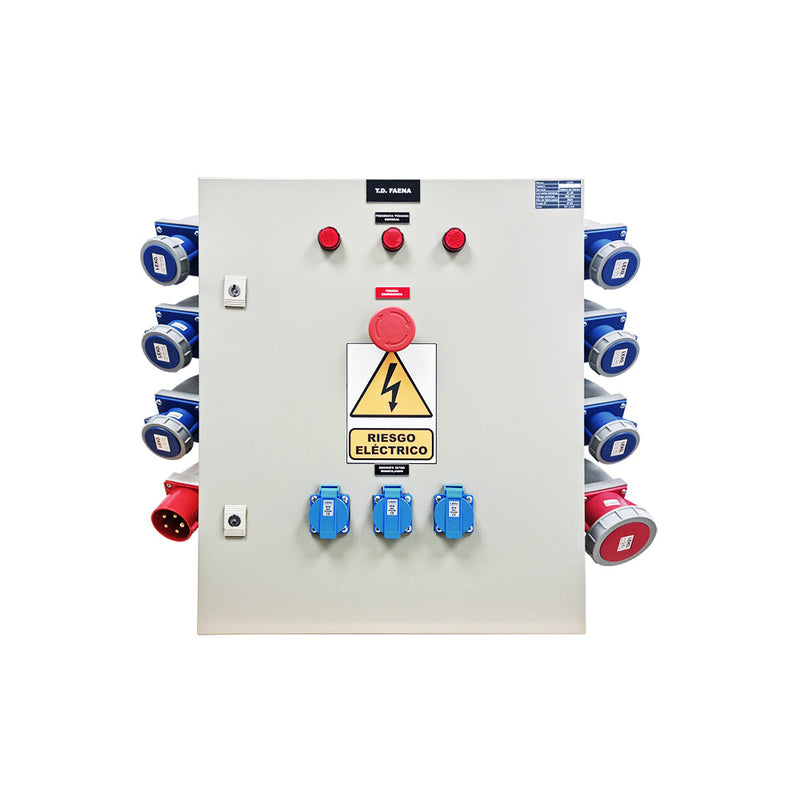 Tablero de faena metálico con parada de emergencia 380/ 220V-32A