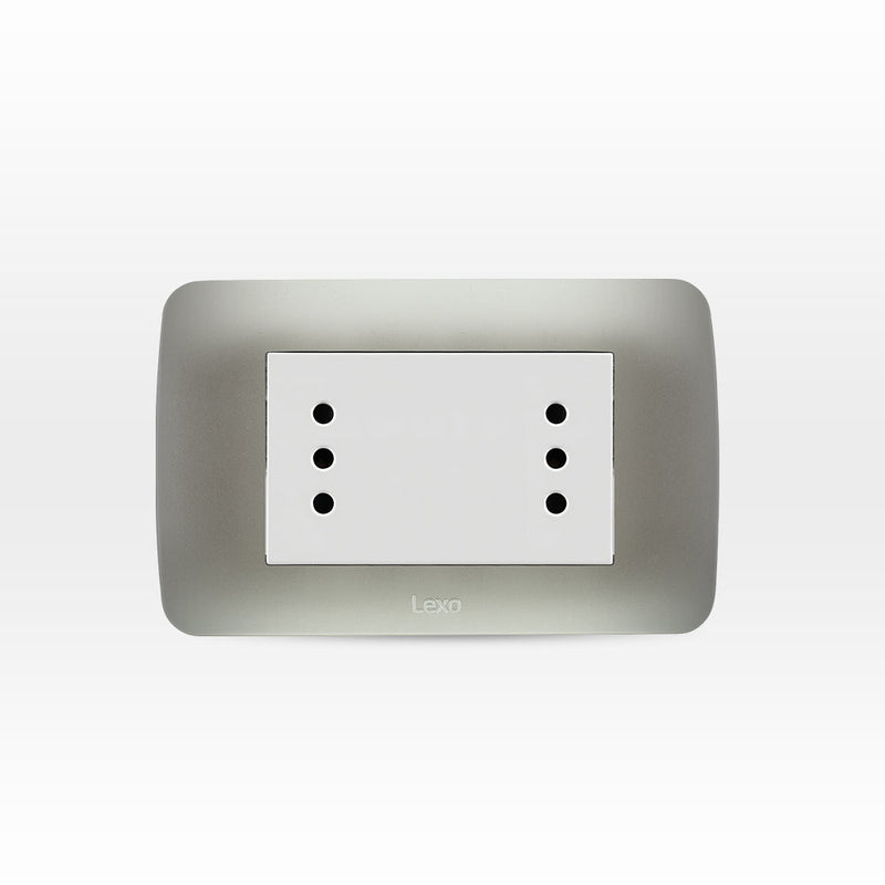Toma corriente DÚPLEX 10A 250V blanco/plata