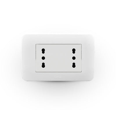 Toma corriente DÚPLEX 10/16A 250V blanco armado