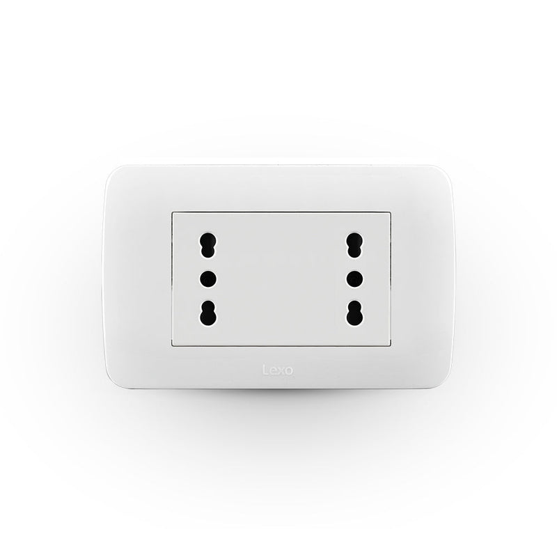 Toma corriente DÚPLEX 10/16A 250V blanco armado