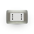 Toma corriente DÚPLEX 10A/16A 250V blanco/plata - Miniatura 1