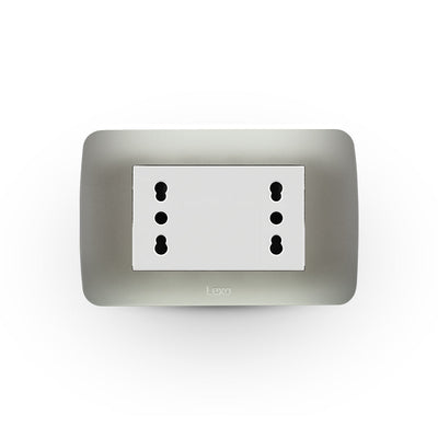 Toma corriente DÚPLEX 10A/16A 250V blanco/plata