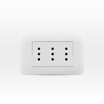 Toma corriente TRIPLEX 10A 250V blanco armado