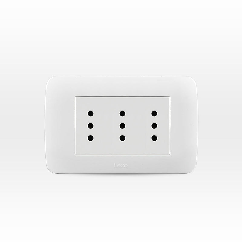 Toma corriente TRIPLEX 10A 250V blanco armado