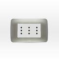 Toma corriente TRIPLEX 10A 250V blanco/plata - Miniatura 1