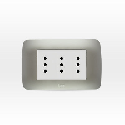 Toma corriente TRIPLEX 10A 250V blanco/plata