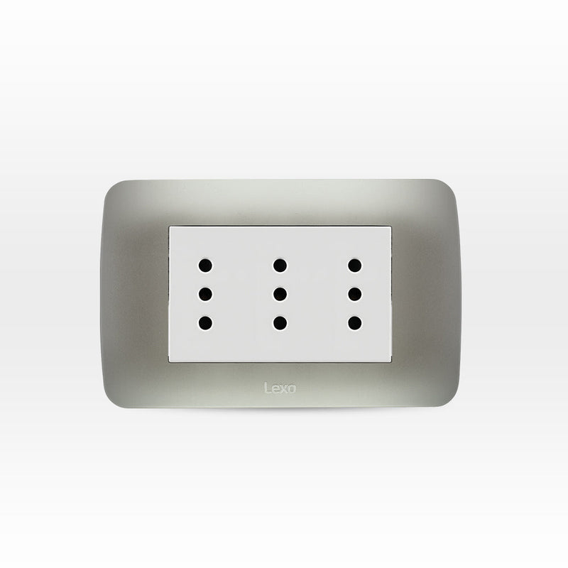 Toma corriente TRIPLEX 10A 250V blanco/plata