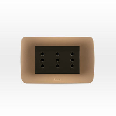 Toma corriente TRIPLEX 10A 250V café/titanio