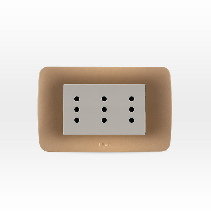 Toma corriente TRIPLEX 10A 250V beige/titanio