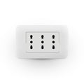 Toma corriente TRIPLEX 10/16A 250V blanco armado - Miniatura 1