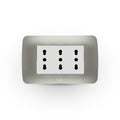 Toma corriente TRIPLEX 10/16A 250V blanco/plata - Miniatura 1