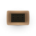 Toma corriente TRIPLEX 10/16A 250V café/titanio armado - Miniatura 1