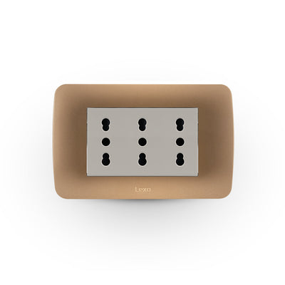 Toma corriente TRIPLEX 10/16A 250V beige/titanio