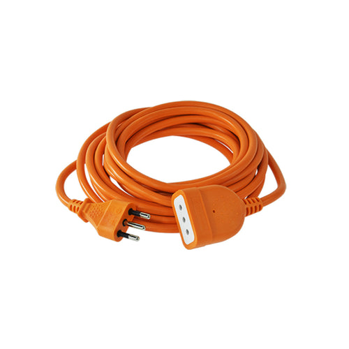 Alargador simple naranjo 5mts., 2P+T, 10A