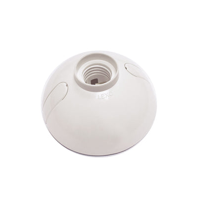 Portalámpara tipo plafón, ovalado, termoplástico, E27, 4A, 250V, blanco