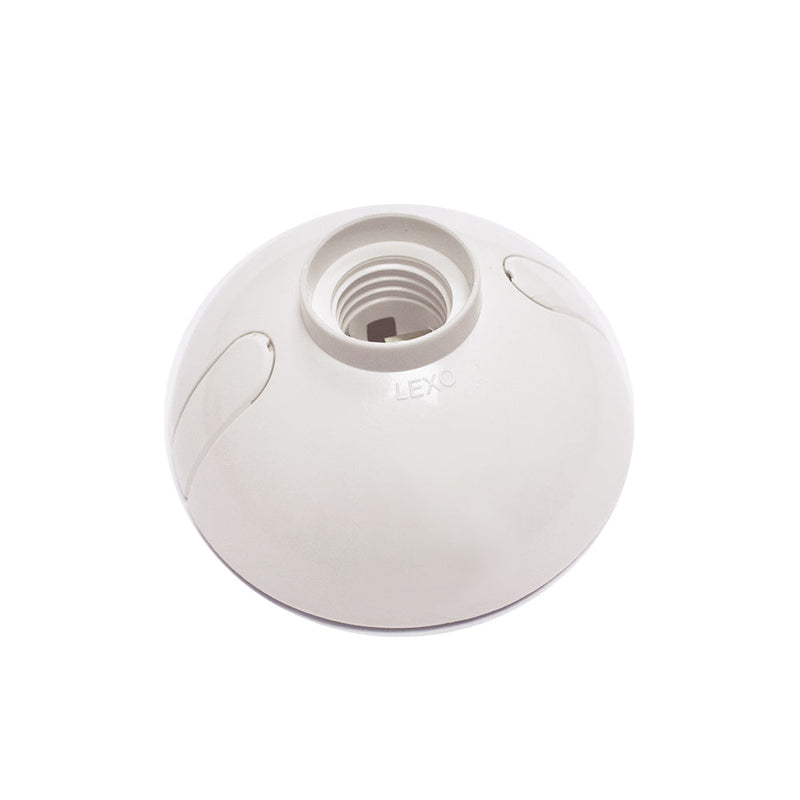 Portalámpara tipo plafón, ovalado, termoplástico, E27, 4A, 250V, blanco