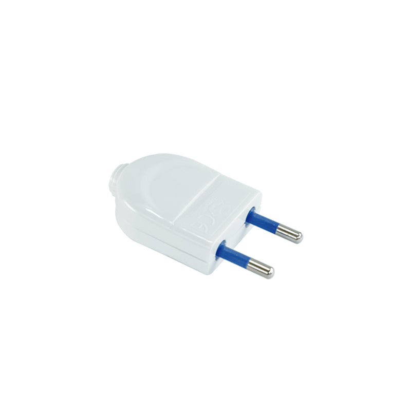 Enchufe macho volante 10A 2P blanco