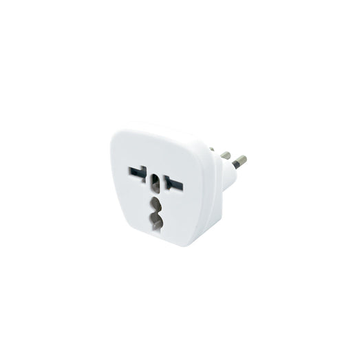 Adaptador universal 10A, 250V, 2P, blanco
