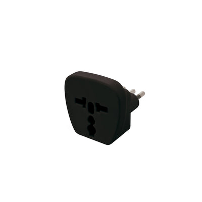 Adaptador universal 10A, 250V, 2P, negro